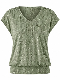 Pailletten Oberteil  darkmint mit Glitzereffekt Habella 540021